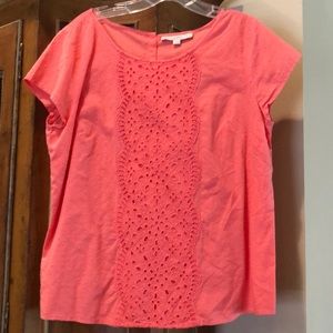 Loft coral cap sleeve top Large P